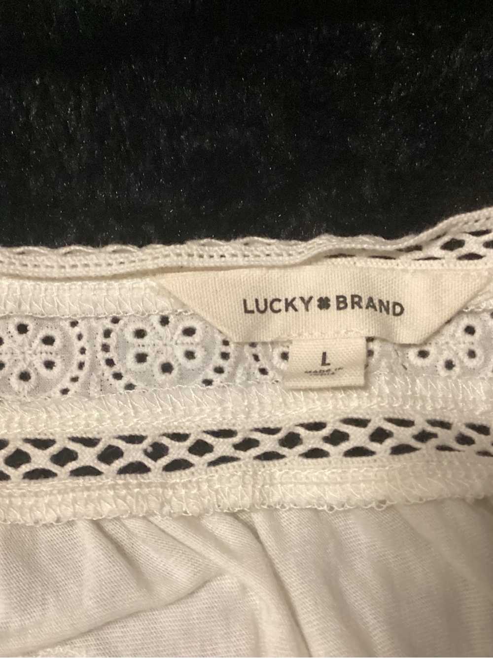 Lucky Brand Off White Embroidered Square-Neck Peasant Top - Picture 8 of 11